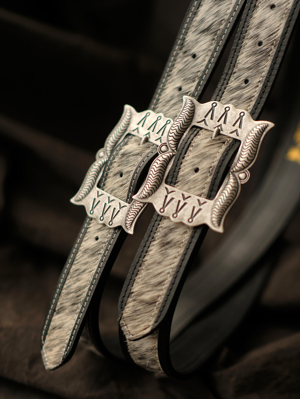 Year of the Horse Limited Edition Cowhair Western-Style Belt-White