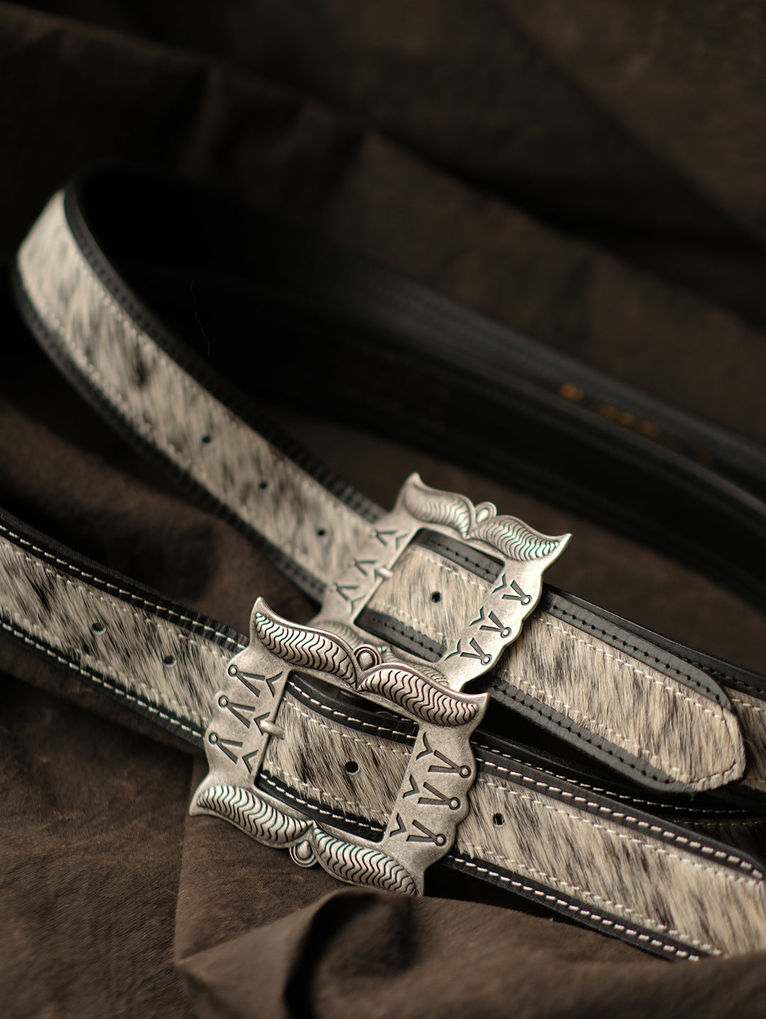 Year of the Horse Limited Edition Cowhair Western-Style Belt-White