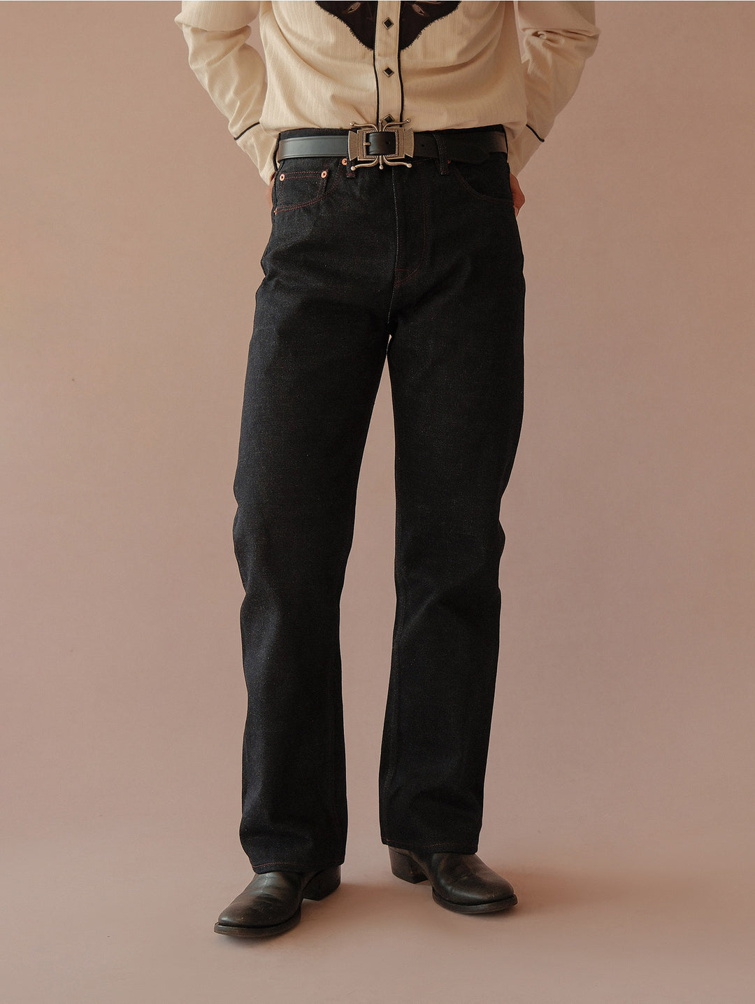 Xizang Collection Red Prayer Flag Core Straight-Fit Selvedge Denim jeans