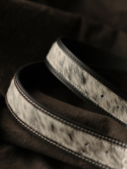 Year of the Horse Limited Edition Cowhair Western-Style Belt-White