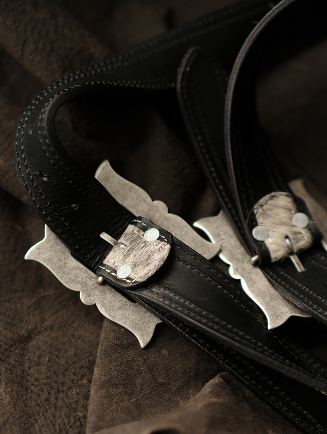 Year of the Horse Limited Edition Cowhair Western-Style Belt-White