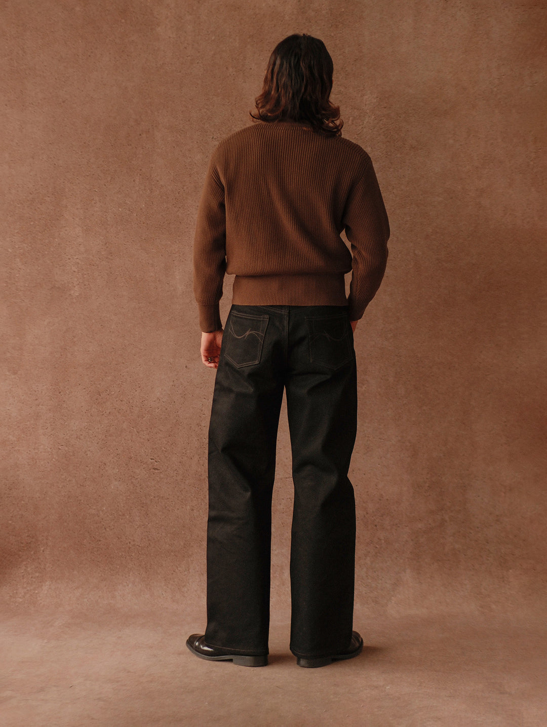 Five-Button Bib-Front Knit Sweater-Khaki Green