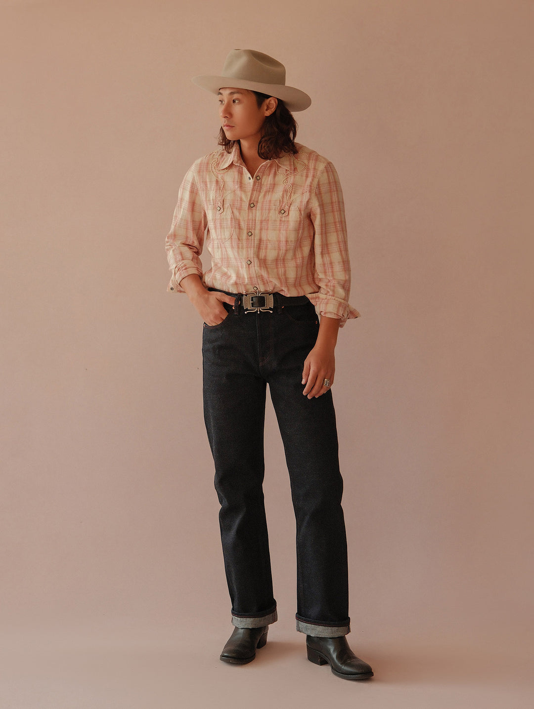 Xizang Collection Red Prayer Flag Core Straight-Fit Selvedge Denim jeans