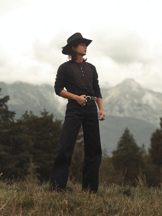 22.4OZ Carbonized Black Swordsman Wide-Leg jeans