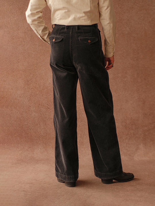 Corduroy Chino pants-Charcoal Blue