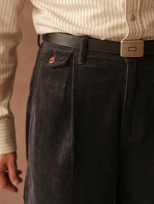 Corduroy Chino pants-Charcoal Blue