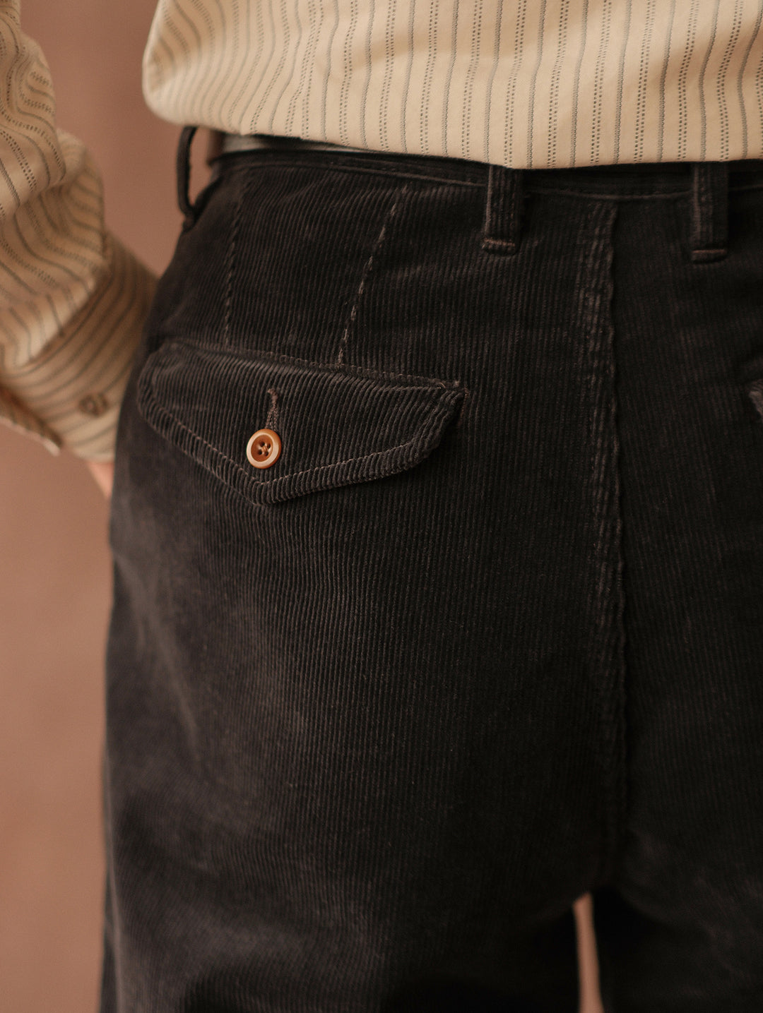 Corduroy Chino pants-Charcoal Blue