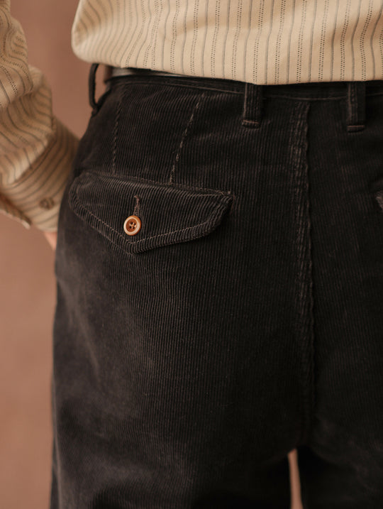 Corduroy Chino pants-Charcoal Blue