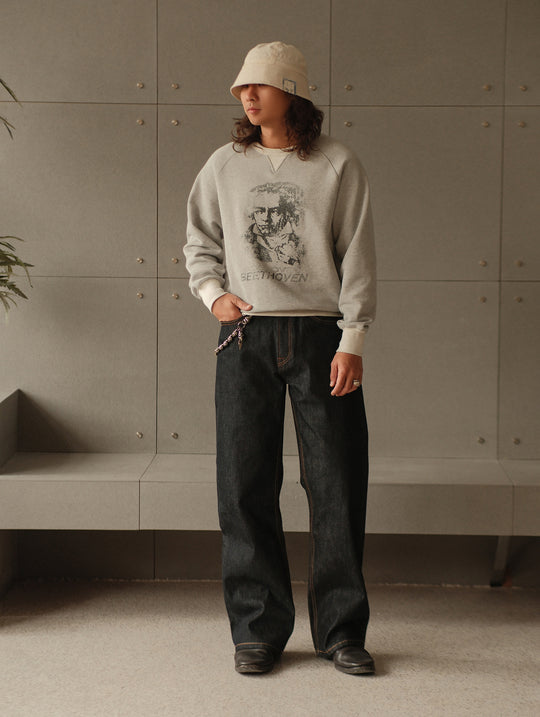 15.5OZ Classic 705 Wide-Leg jeans-Regular Wash