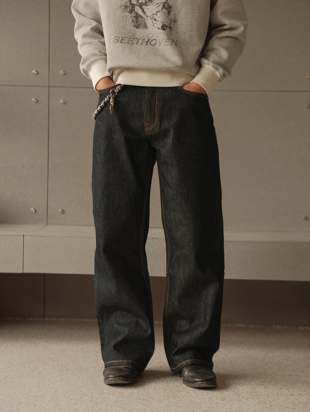 15.5OZ Classic 705 Wide-Leg jeans-Regular Wash