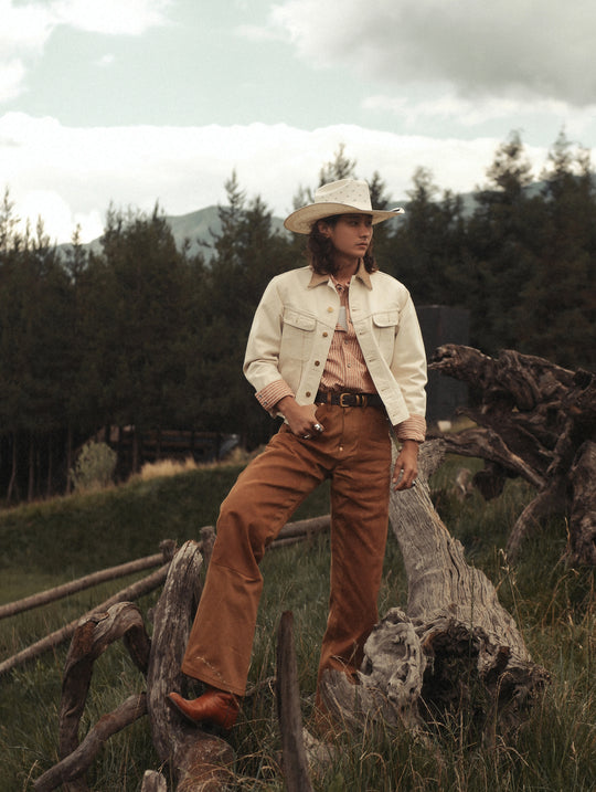 Oil-Waxed Canvas-Panel Double-Knee Logger pants