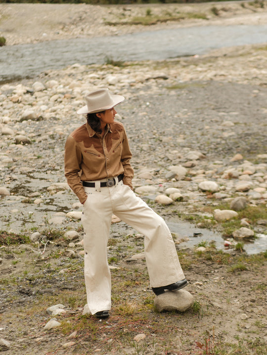Western Series Yoke Patchwork Shirt