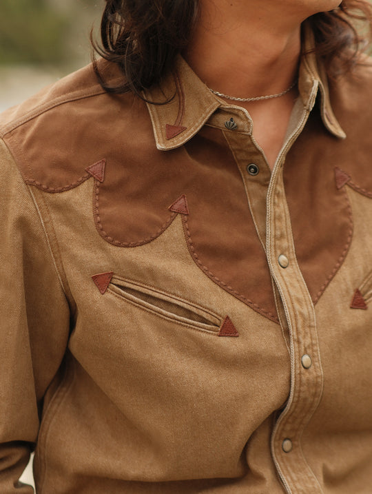 Western Series Yoke Patchwork Shirt