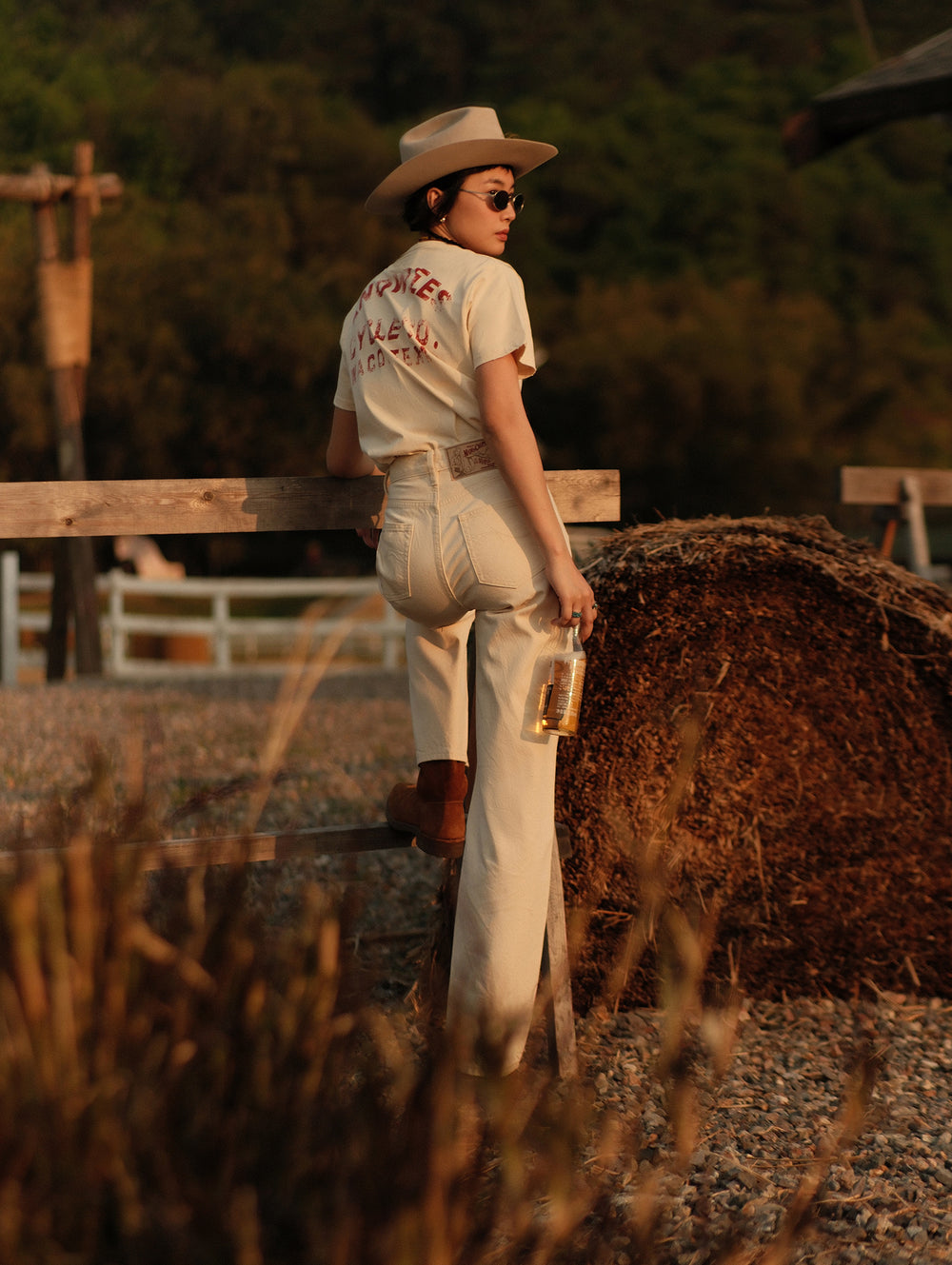 Monroe white Wide-Leg jeans