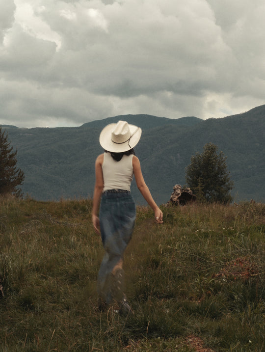 Western Series Denim A-line skirt