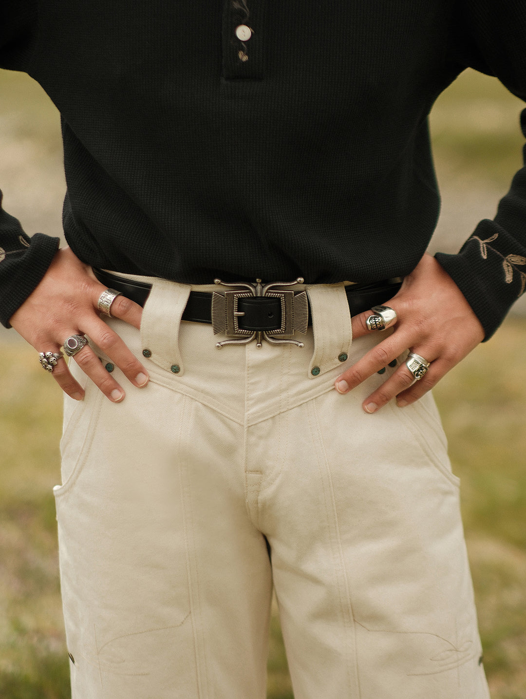 Octopus-shaped Buckle Belt-Hand-Debossed Lines