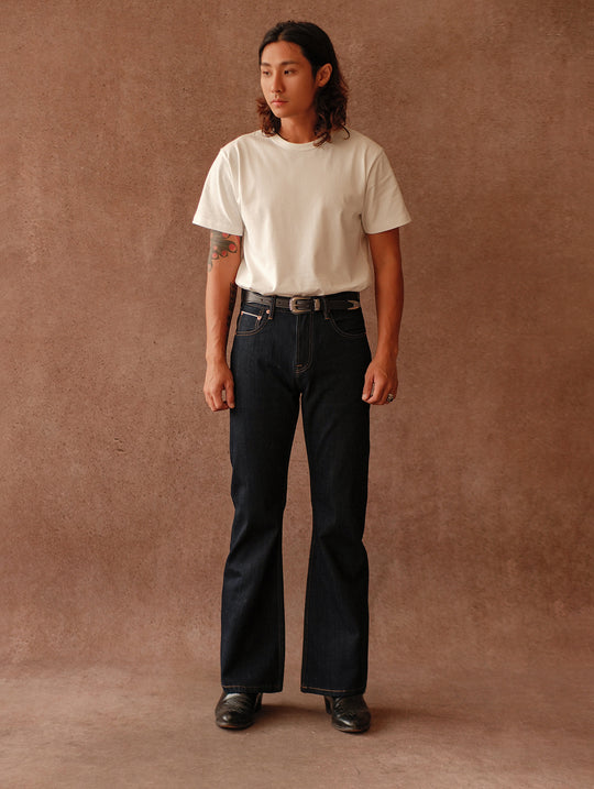 14OZ Selvedge 707 Basic Flared jeans-Indigo