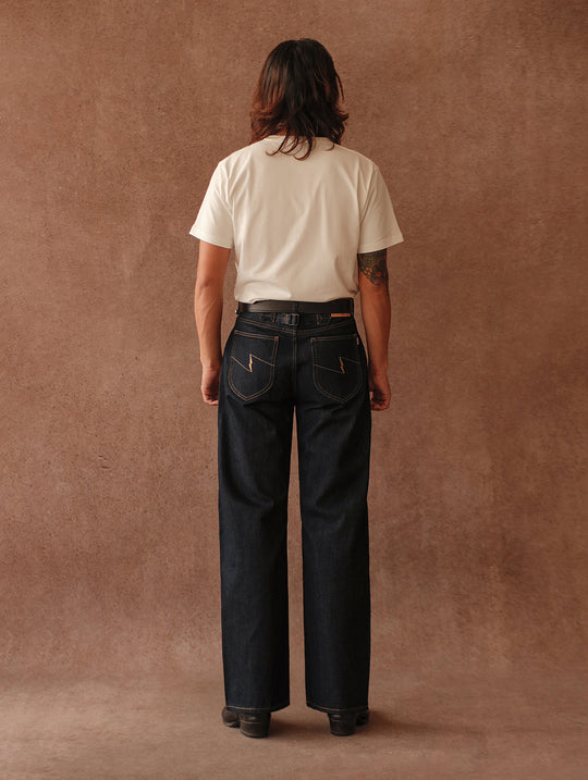14OZ Selvedge 705 Basic Wide-Leg jeans-Indigo