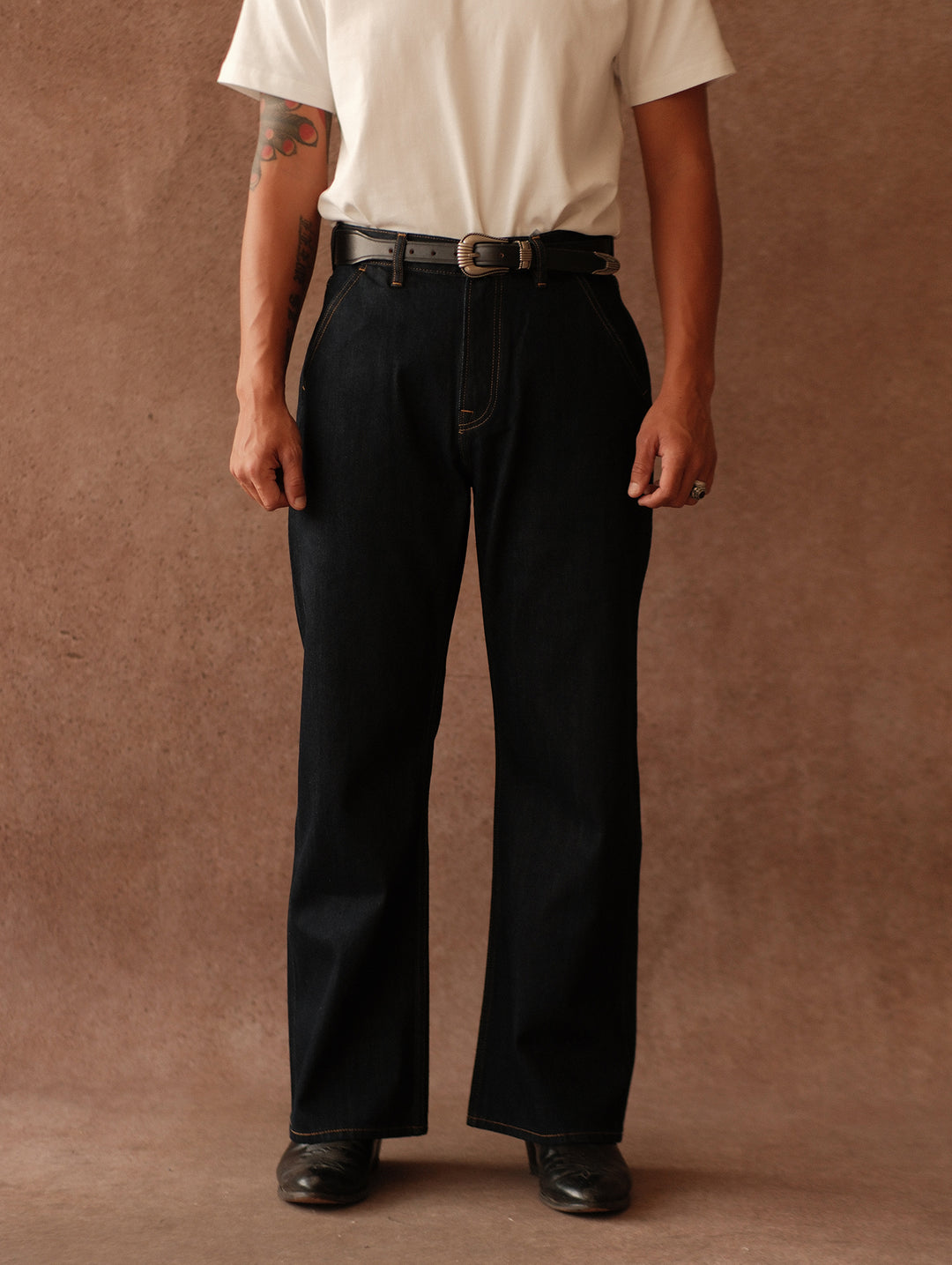 14OZ Selvedge 705 Basic Wide-Leg jeans-Indigo