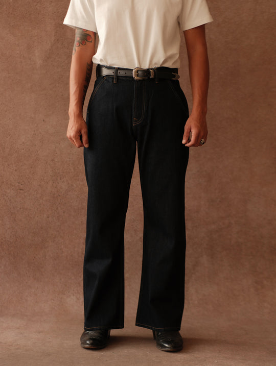 14OZ Selvedge 705 Basic Wide-Leg jeans-Indigo