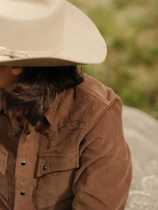 Western Series Basic Corduroy Shirt-Brown