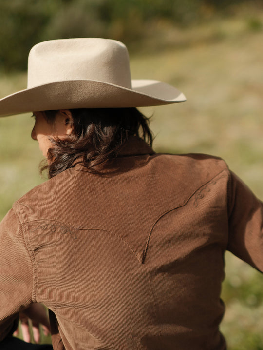 Western Series Basic Corduroy Shirt-Brown