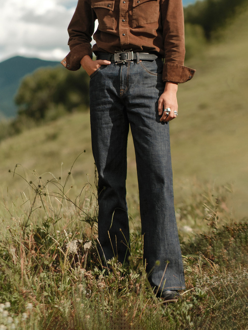 Western Series 16OZ Broken Twill Bootcut jeans
