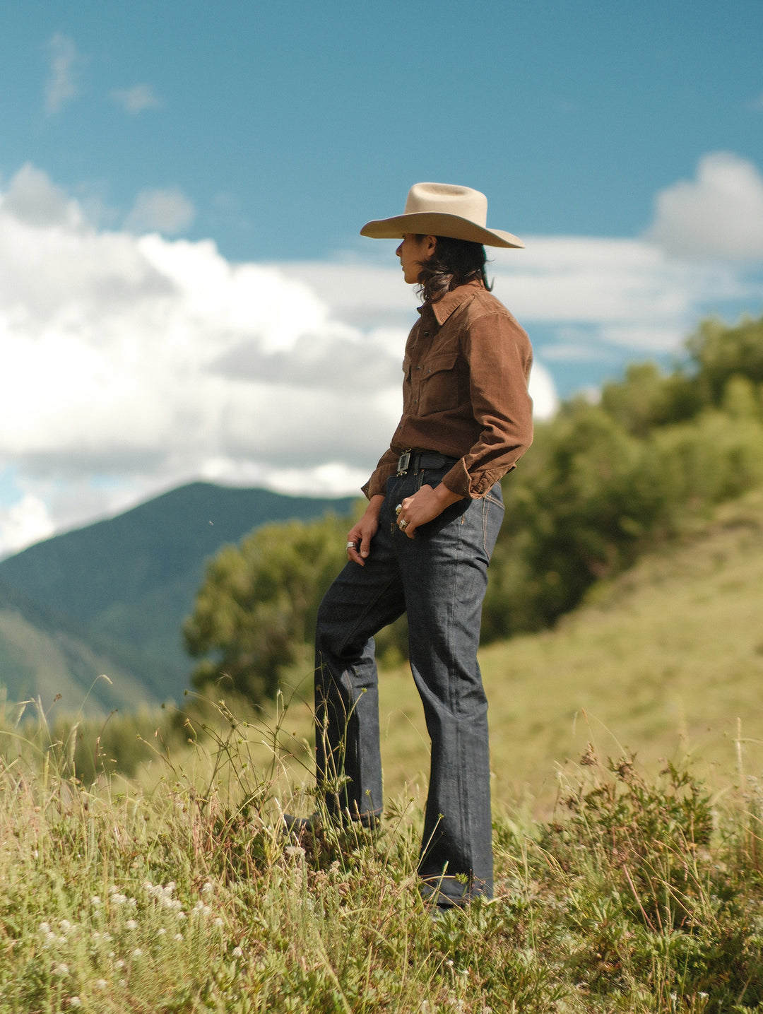 Western Series Basic Corduroy Shirt-Brown