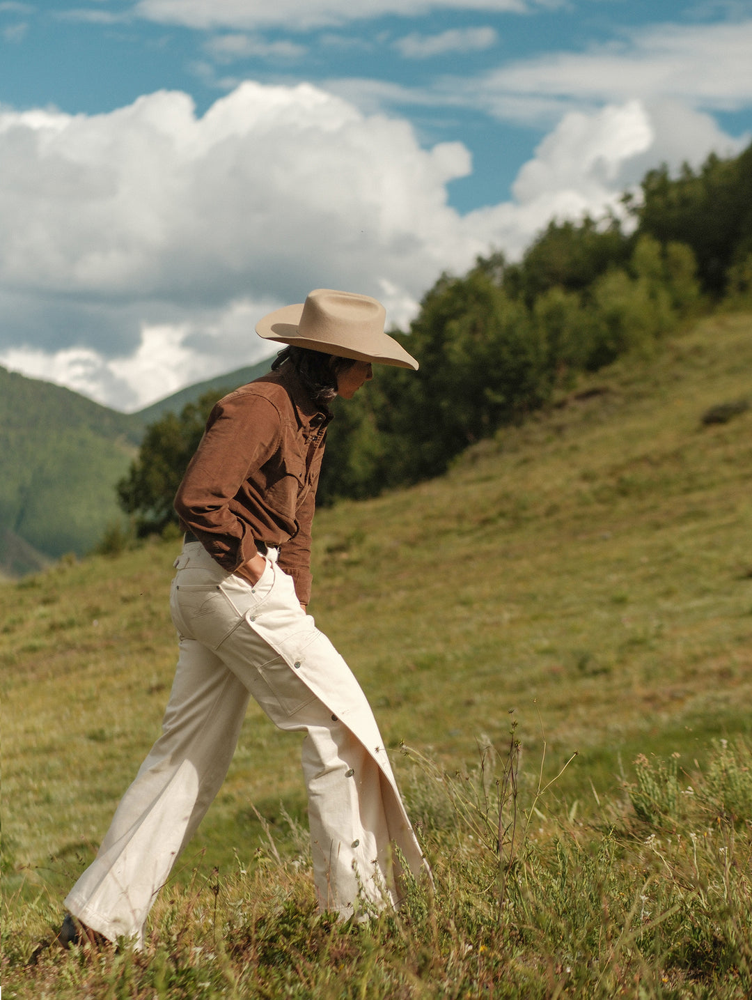 Western Series Basic Corduroy Shirt-Brown