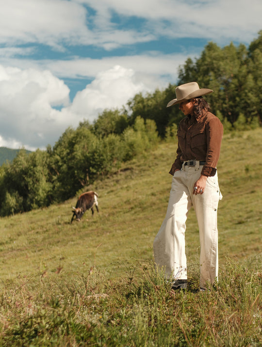 Western Series Basic Corduroy Shirt-Brown