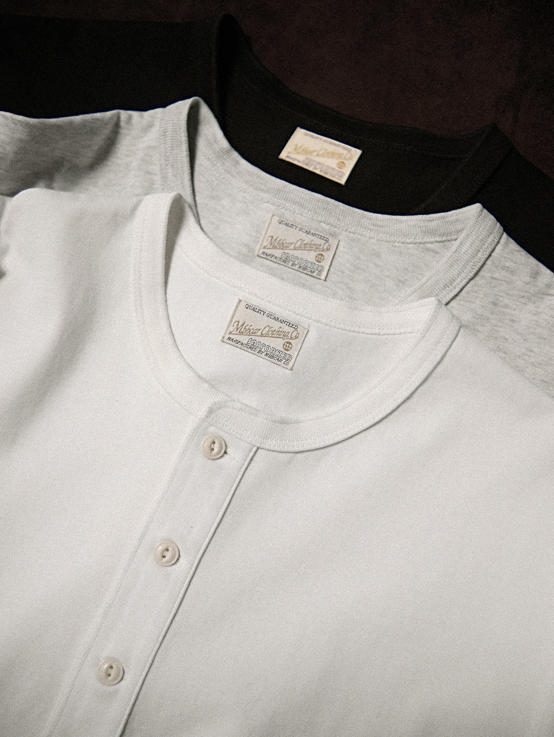 Three-Color Regular-Fit Henley T-shirt-Black