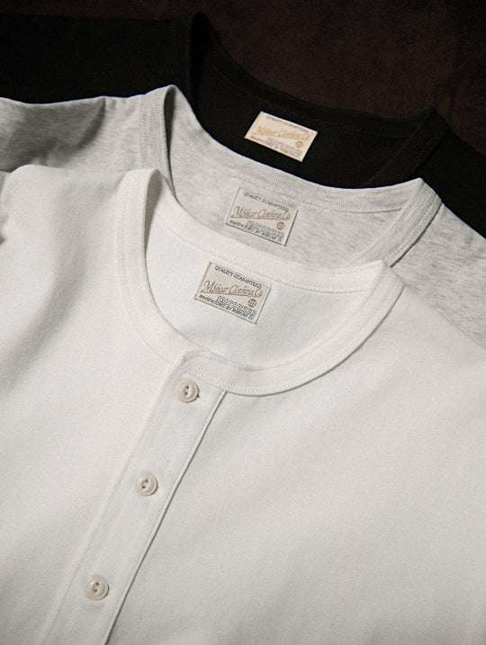 Three-Color Regular-Fit Henley T-shirt-Black