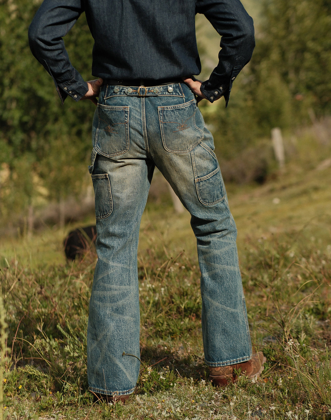 Western Series 16.4OZ Logger Flared jeans-Dirtying Process Wash