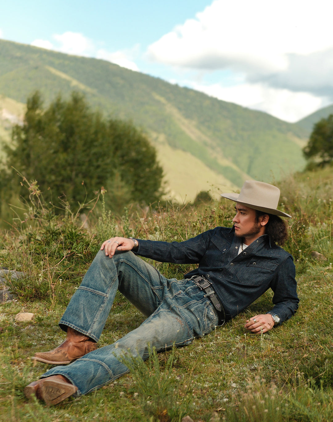 Western Series 16.4OZ Logger Flared jeans-Dirtying Process Wash