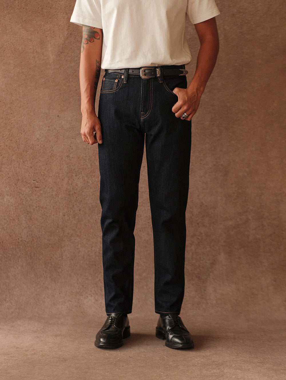 14OZ Selvedge 702 Basic Tapered jeans-Indigo