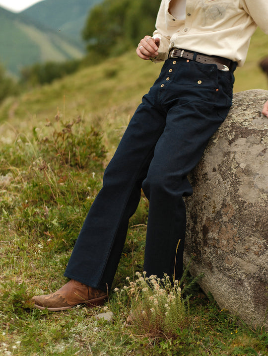 Bamboo Kasuri Series 15OZ Selvedge Canvas Wide-Leg jeans