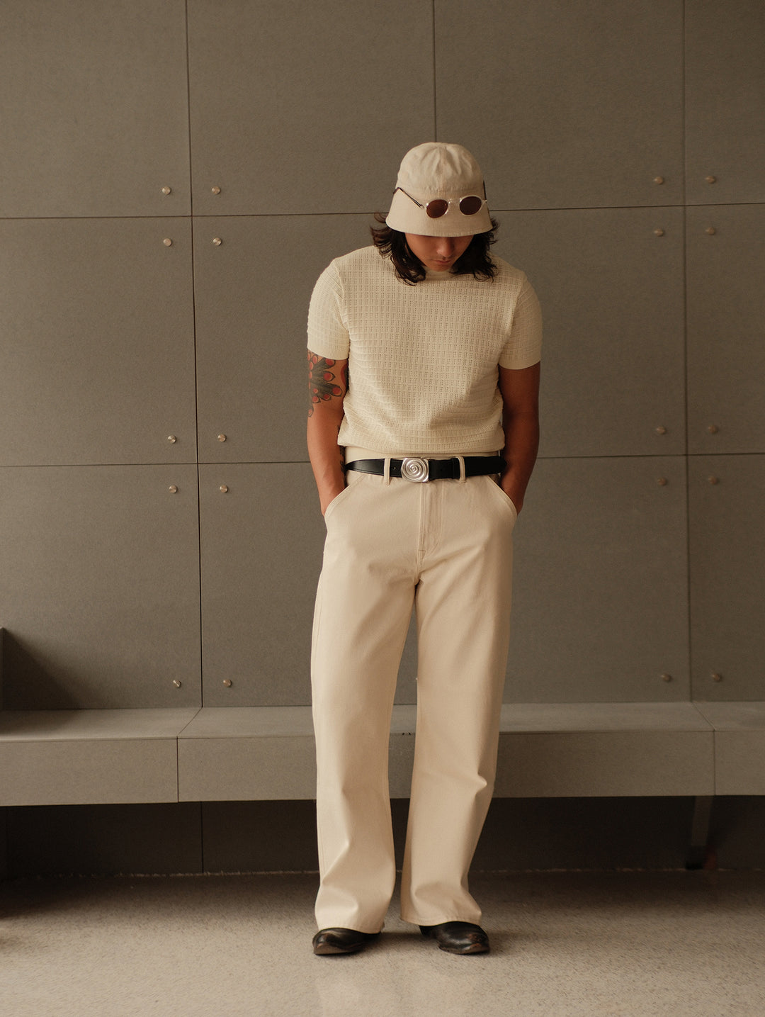 Hollowed-Out Knitted Shirt