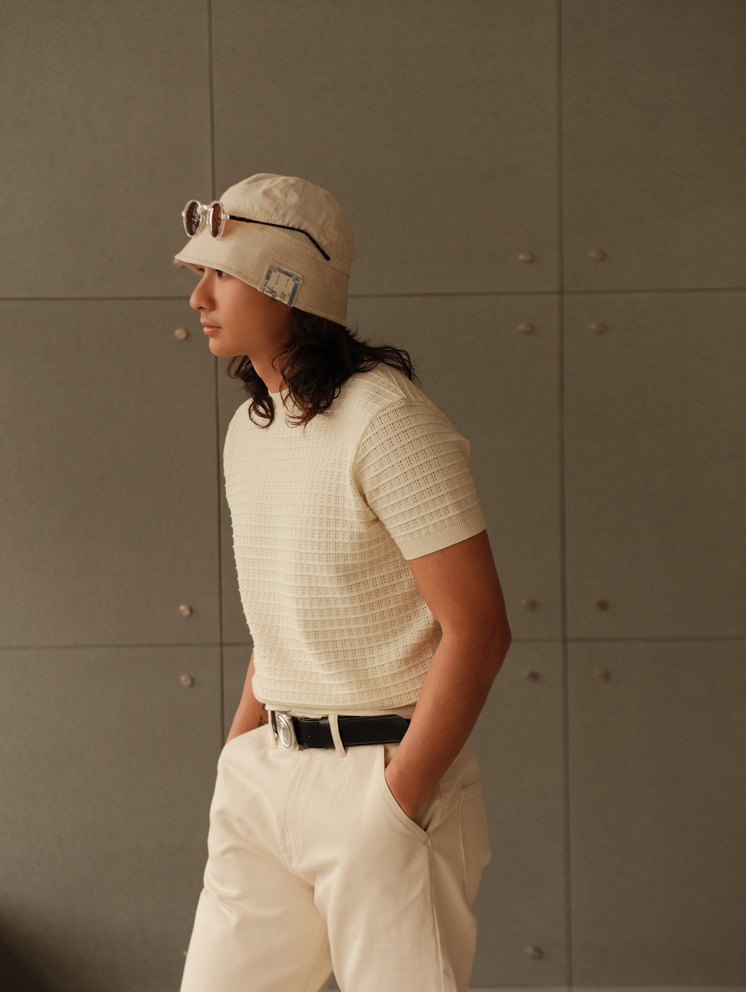 Hollowed-Out Knitted Shirt