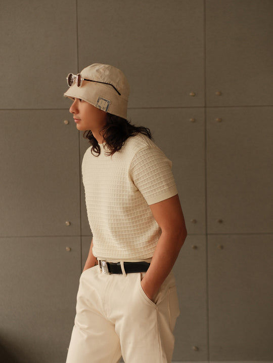 Hollowed-Out Knitted Shirt