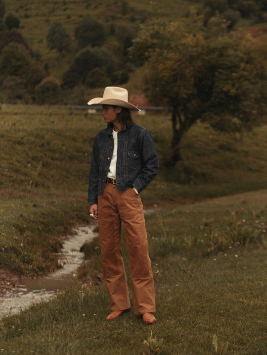 Oil-Waxed Canvas-Panel Double-Knee Logger pants