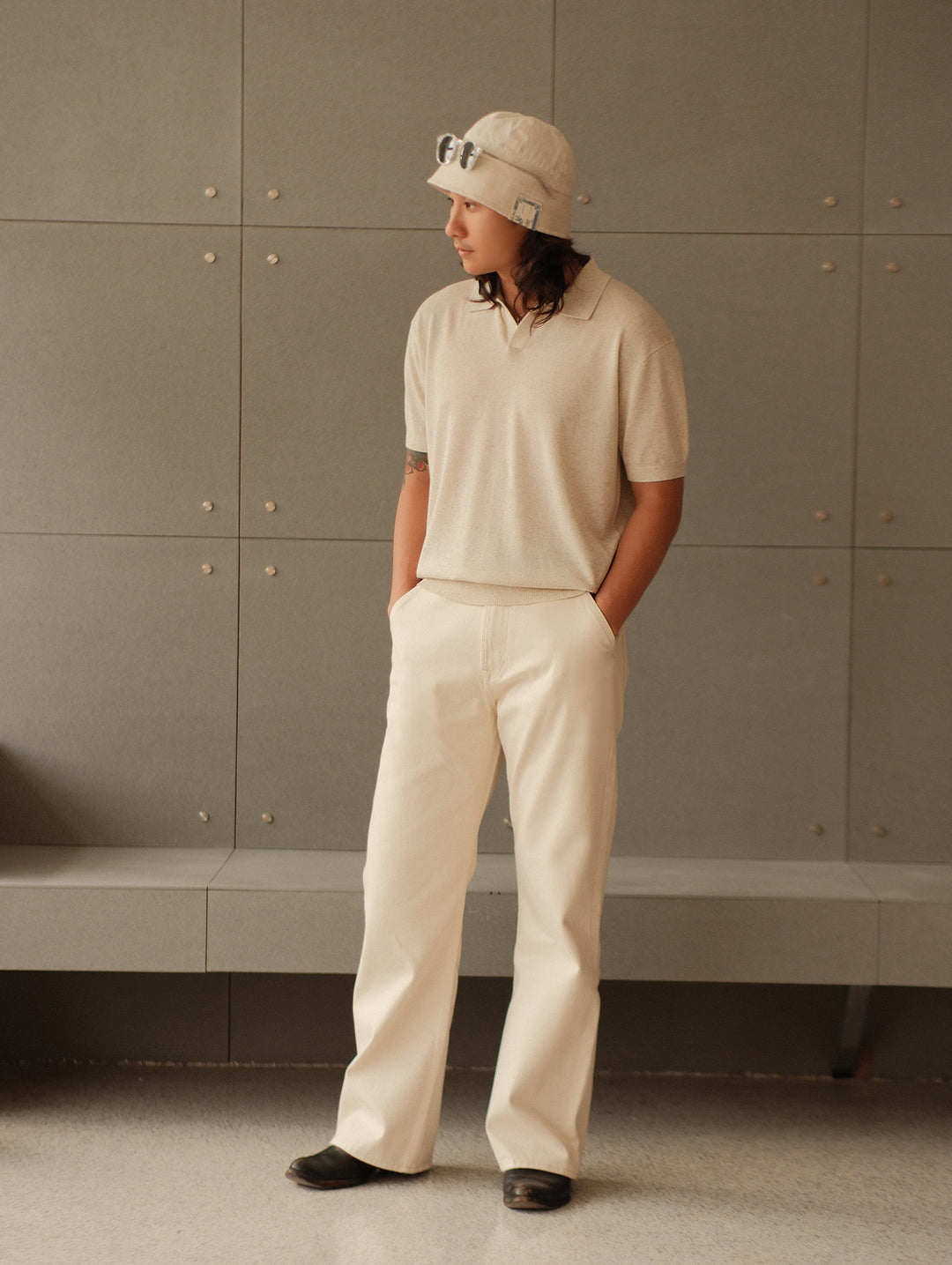 Tencel-Linen Blend Knitted Polo Shirt