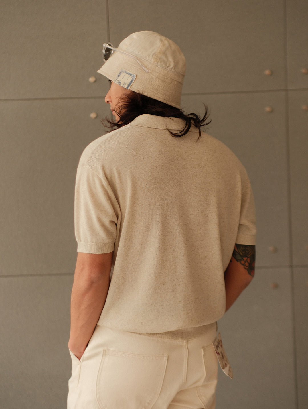 Tencel-Linen Blend Knitted Polo Shirt