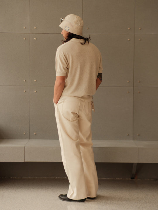 Tencel-Linen Blend Knitted Polo Shirt