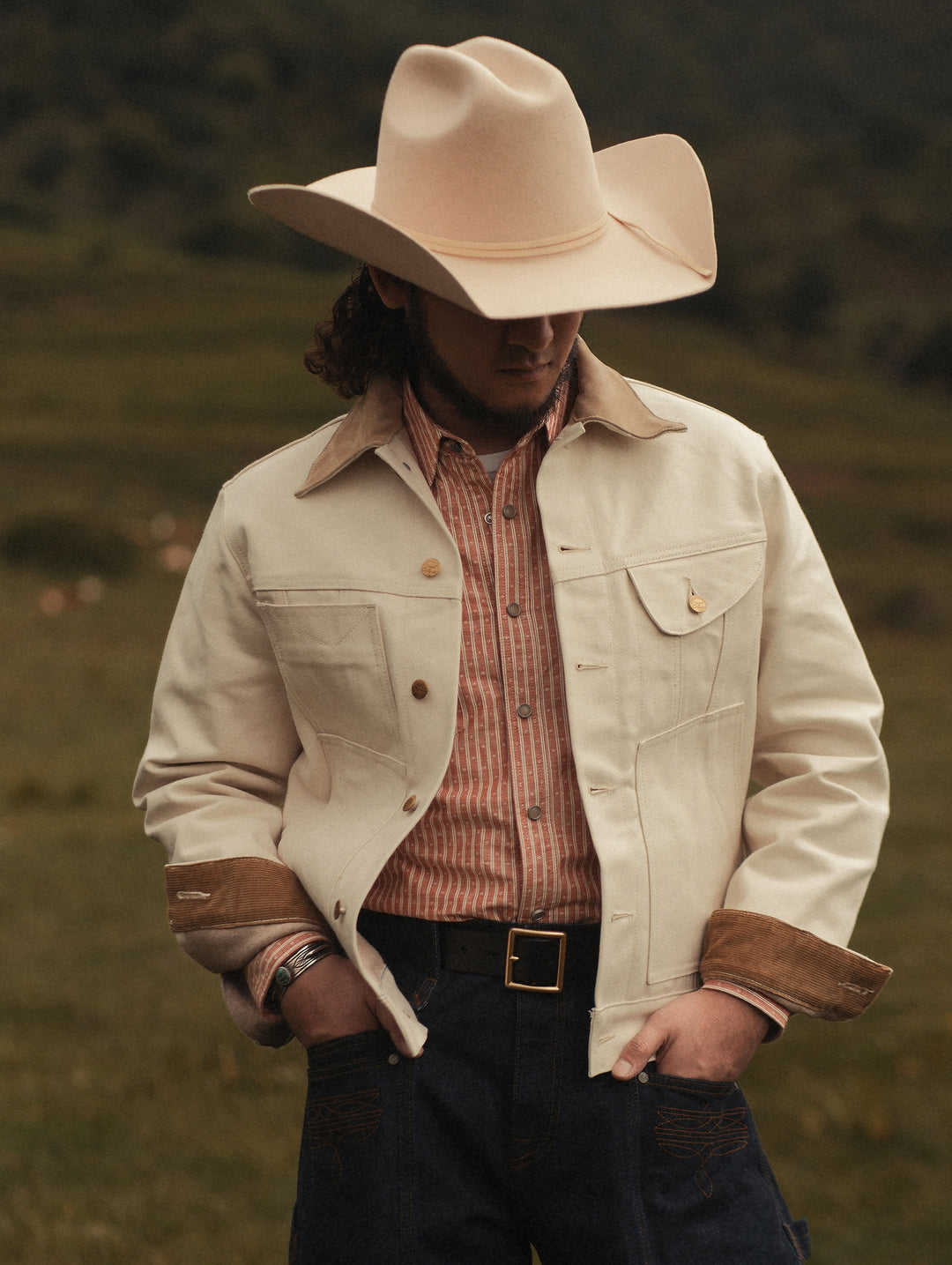 Natural Cottonseed Selvedge Canvas Wool-Blend Lined Cruiser Jacket