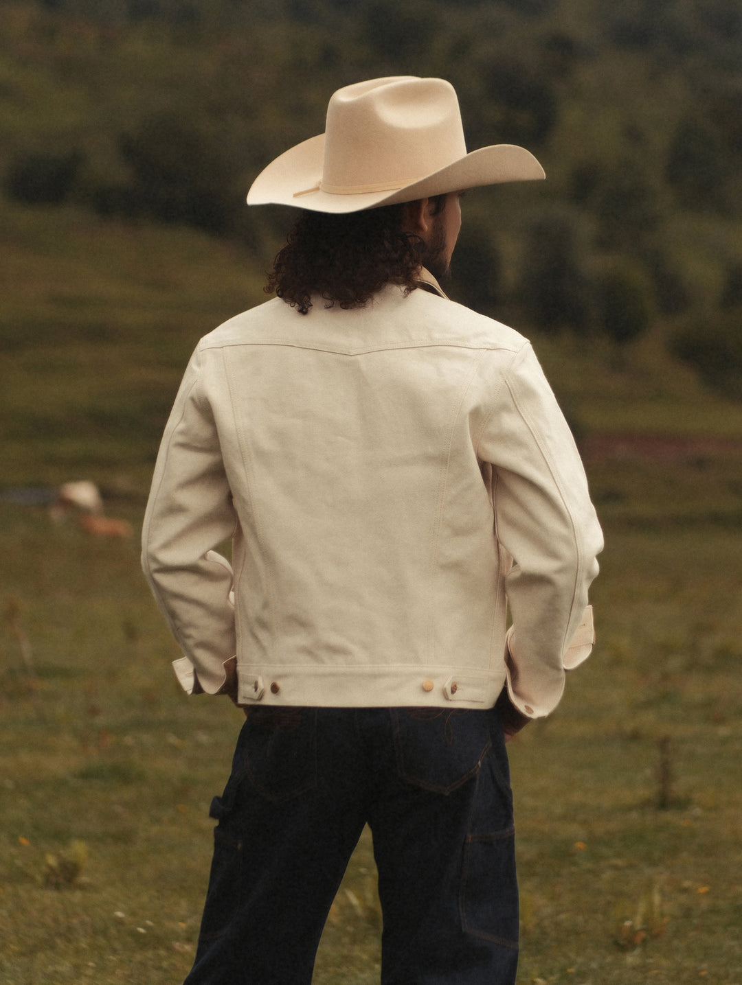 Natural Cottonseed Selvedge Canvas Wool-Blend Lined Cruiser Jacket