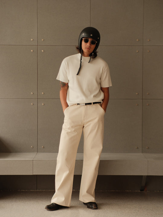 Simple style Knitted Shirt-Milky White