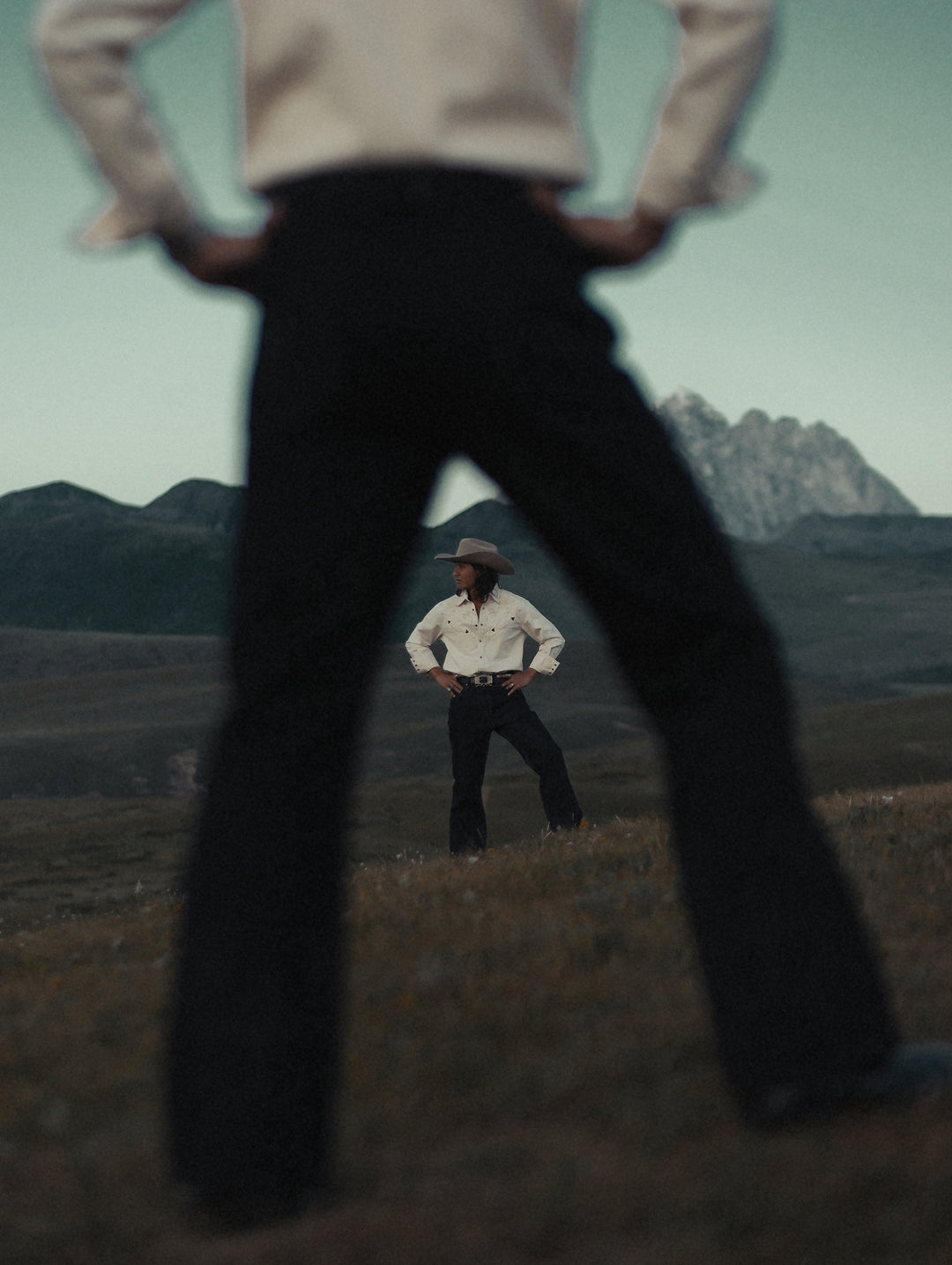 Mvc&Co. White Denim Couching Embroidery Shirt