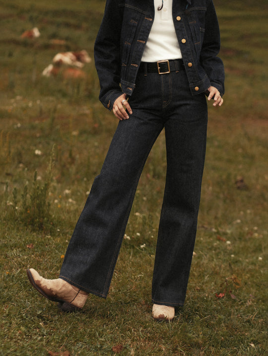 15oz Monroe II Wide-Leg jeans-Black Indigo