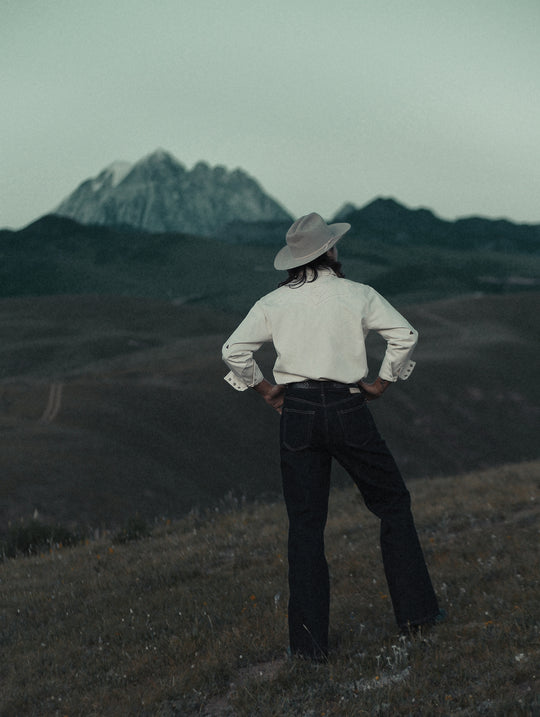 Mvc&Co. White Denim Couching Embroidery Shirt