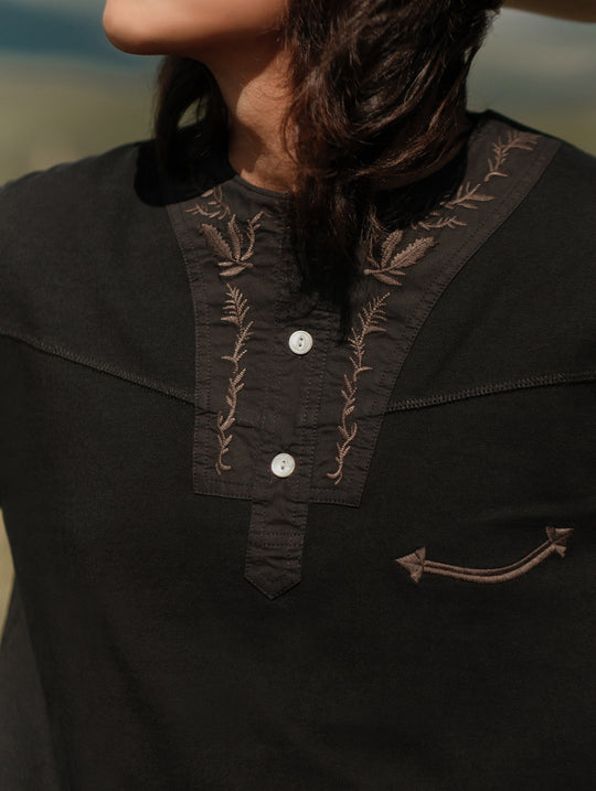 Western Series Embroidery Poet Shirt